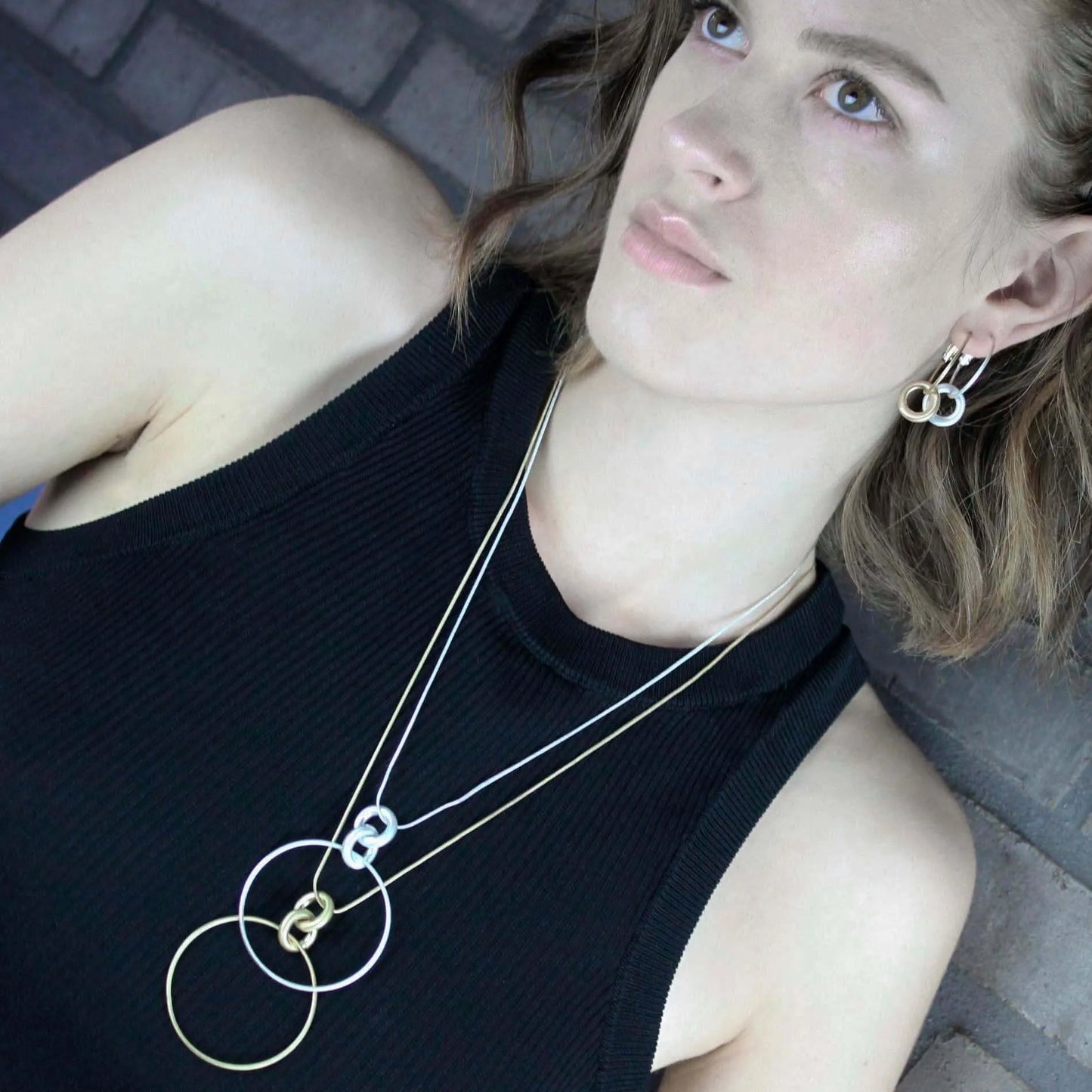 Tula Adjustable Chunky Ring Necklace Gold Plating