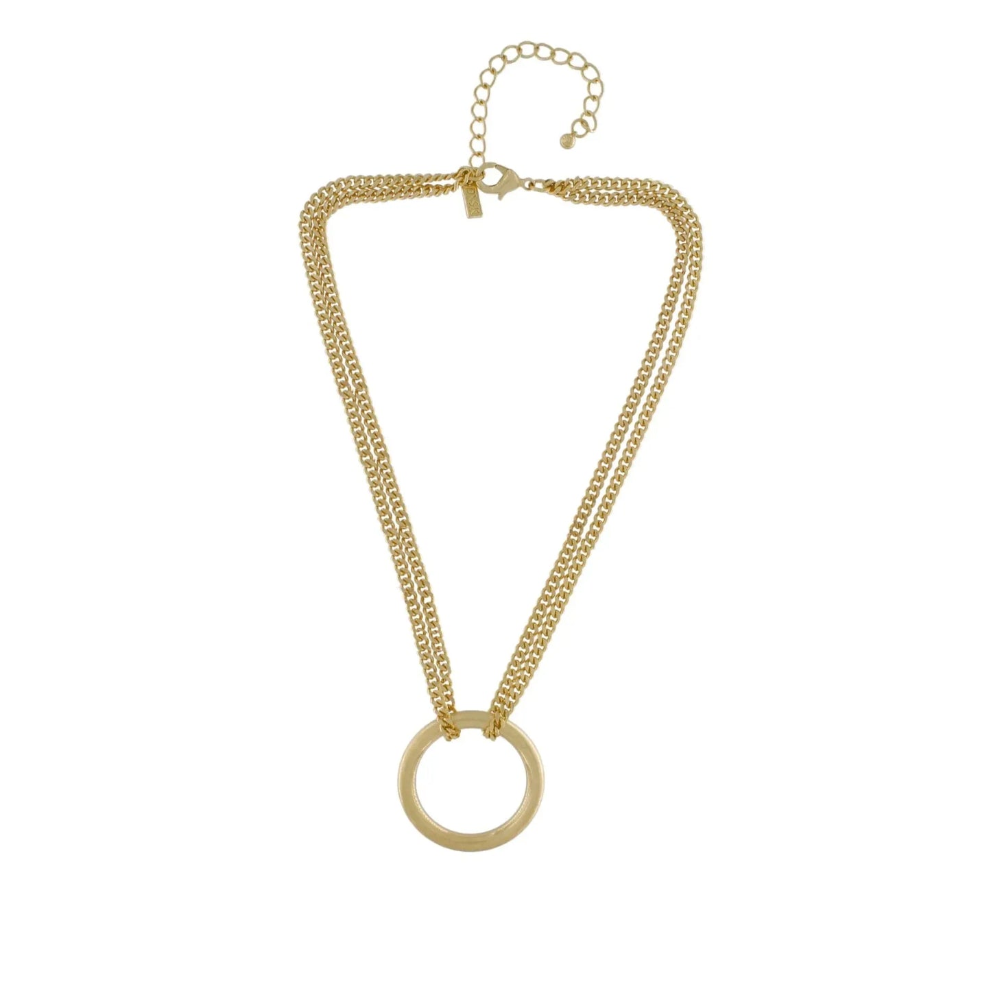 Tula Short Chunky Ring Necklace - Gold Plating