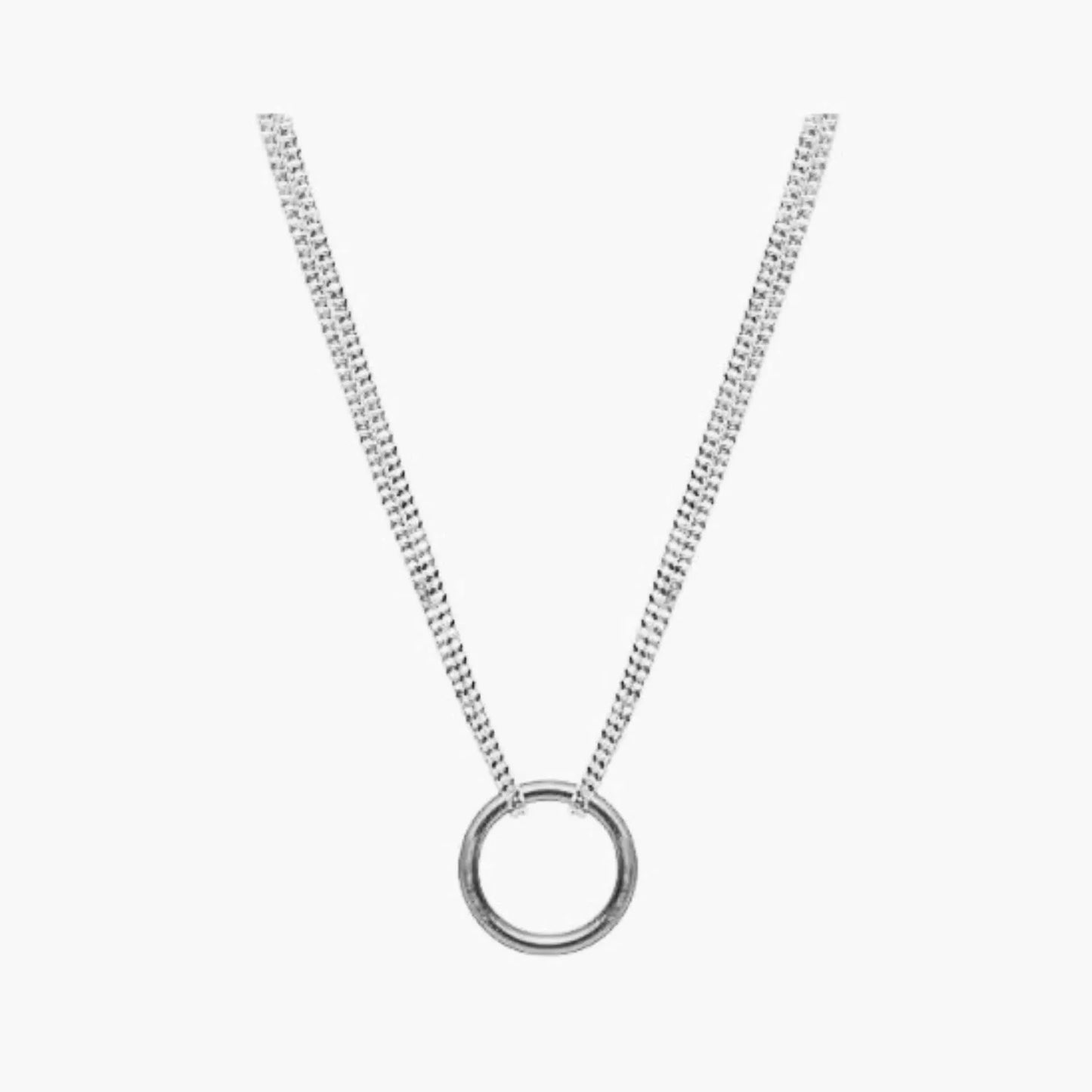 Tula Short Chunky Ring Necklace - Silver Plating