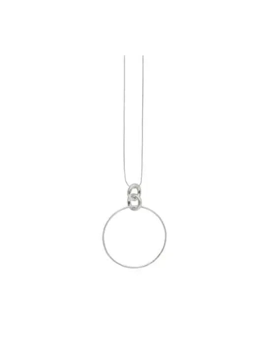 Tula Adjustable Chunky Ring Necklace Silver Plating
