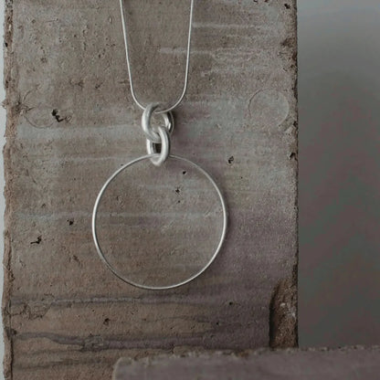 Tula Adjustable Chunky Ring Necklace Silver Plating
