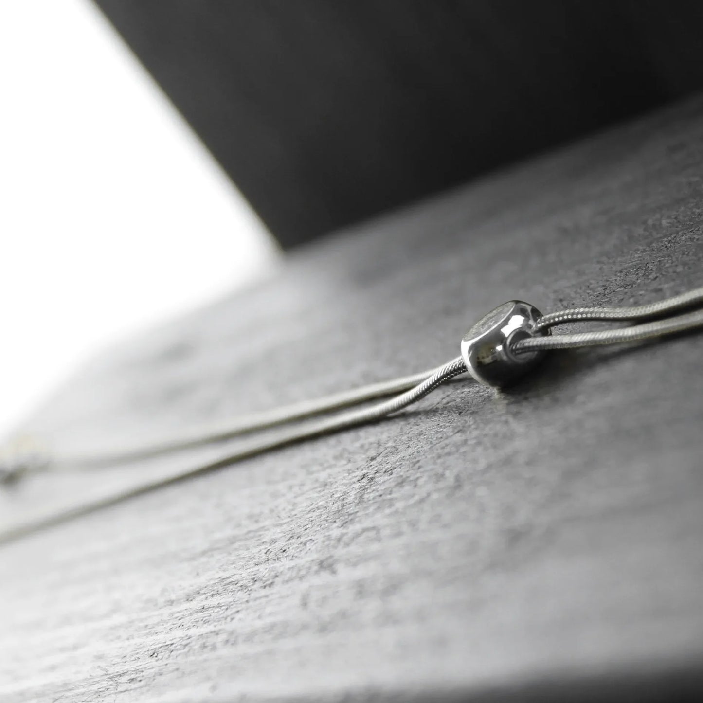 Tula Adjustable Chunky Ring Necklace Silver Plating