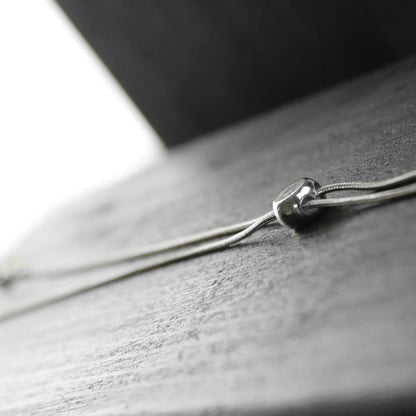 Tula Adjustable Chunky Ring Necklace Silver Plating