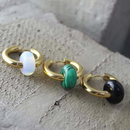 Hope Waterproof Chunky Earring 18K Gold Plating Green