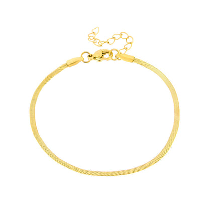 Flora Waterproof 2 mm Snake Ankle Chain Gold