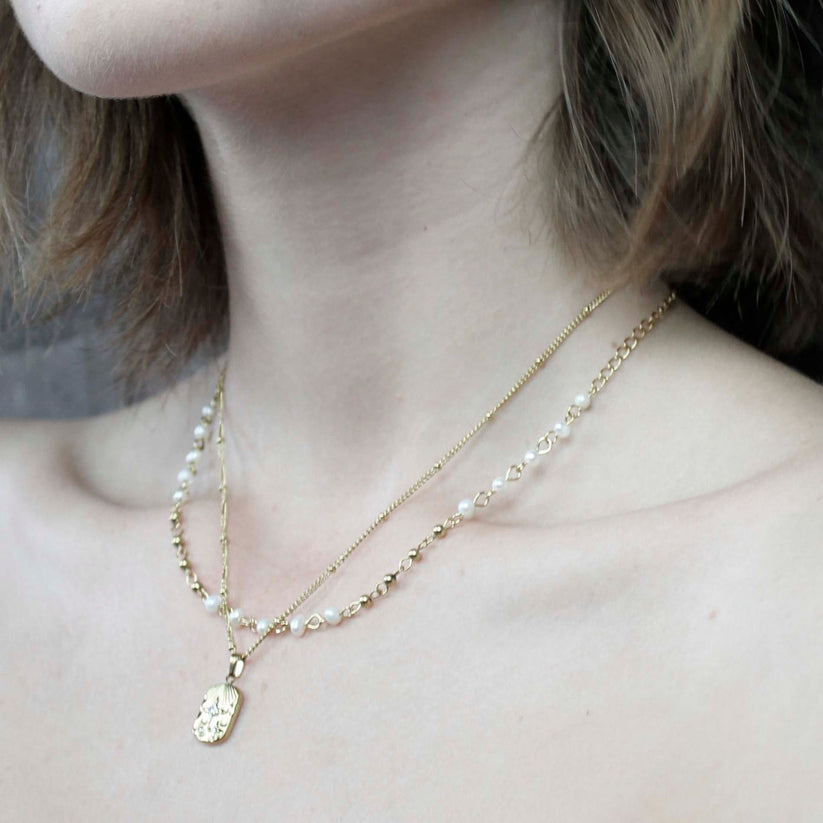 Dansk Hope Waterproof Charm Ball Chain Necklace Silver
