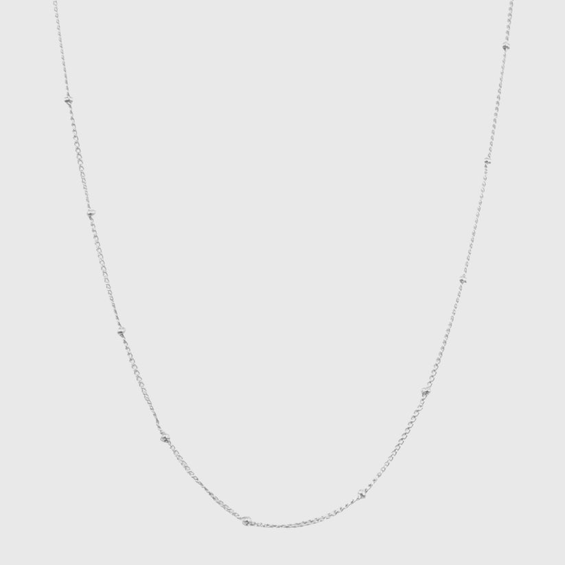 Dansk Hope Waterproof Charm Ball Chain Necklace Silver