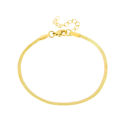 Flora Waterproof 2 mm Snake Ankle Chain Gold